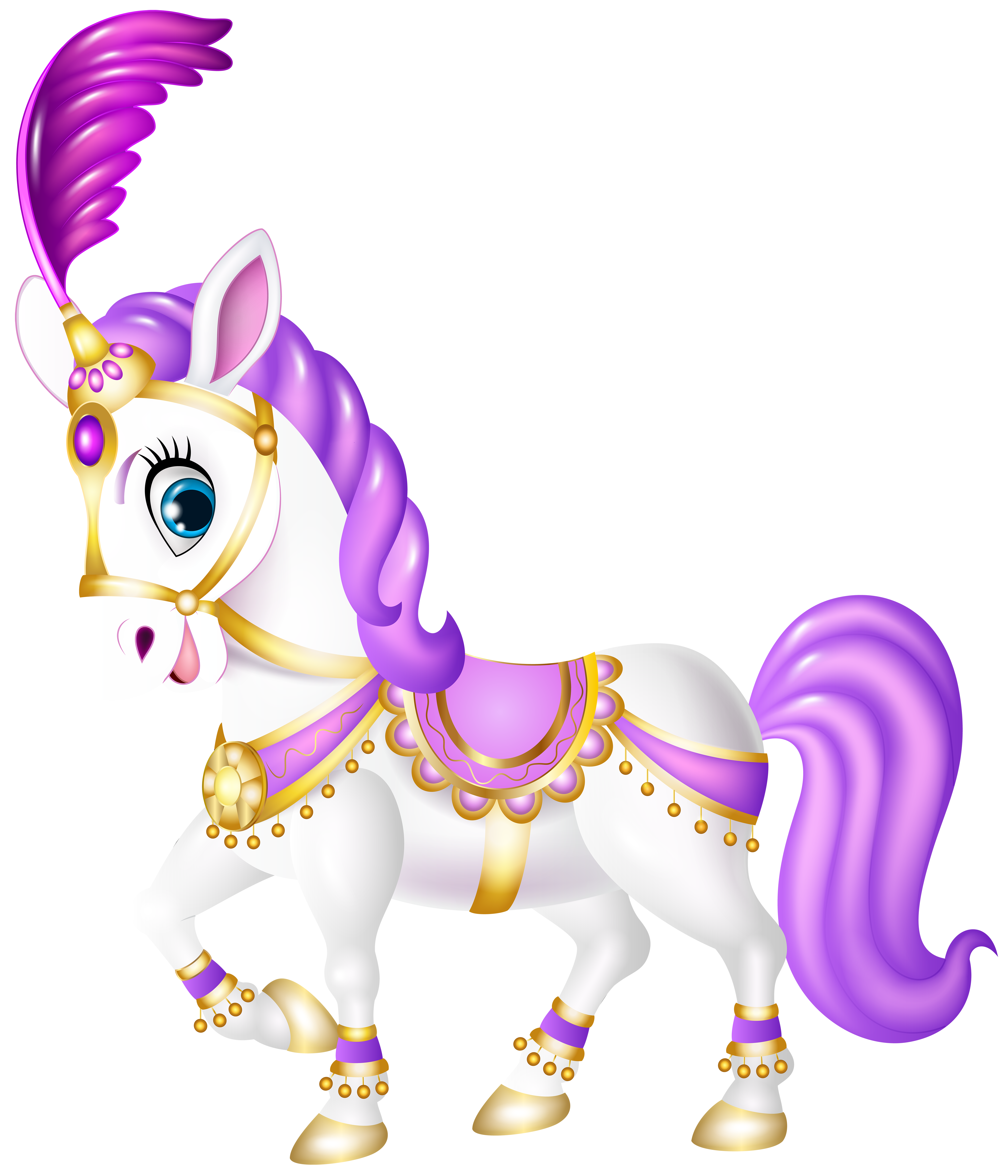Clipart unicorn design. Cute purple pony cartoon