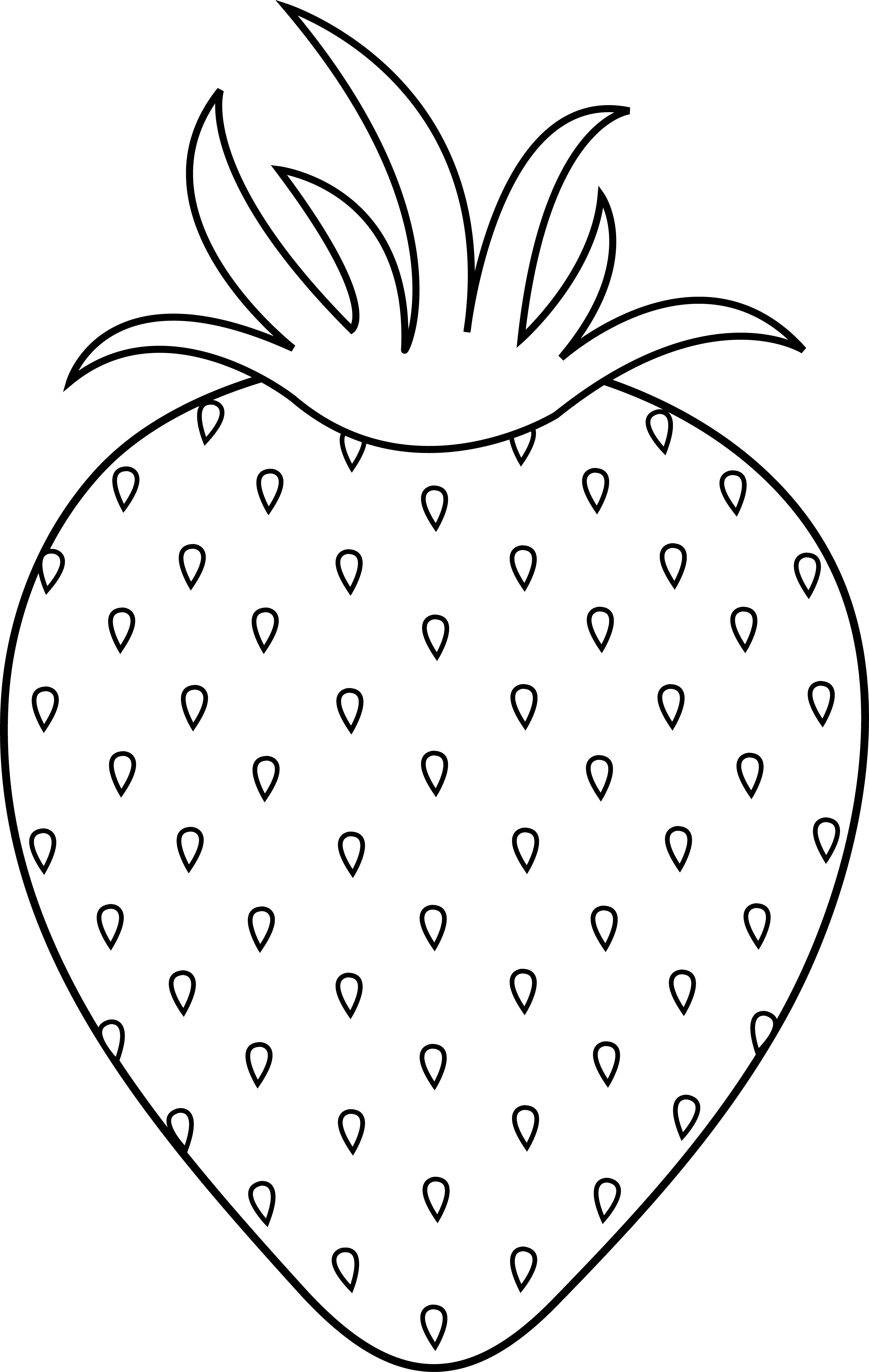 Strawberries clipart fruitsblack. Strawberry colorable lineart free
