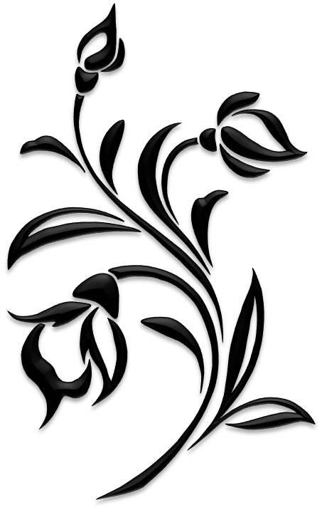 Flower silhouettes art islamic. Clipart rose template