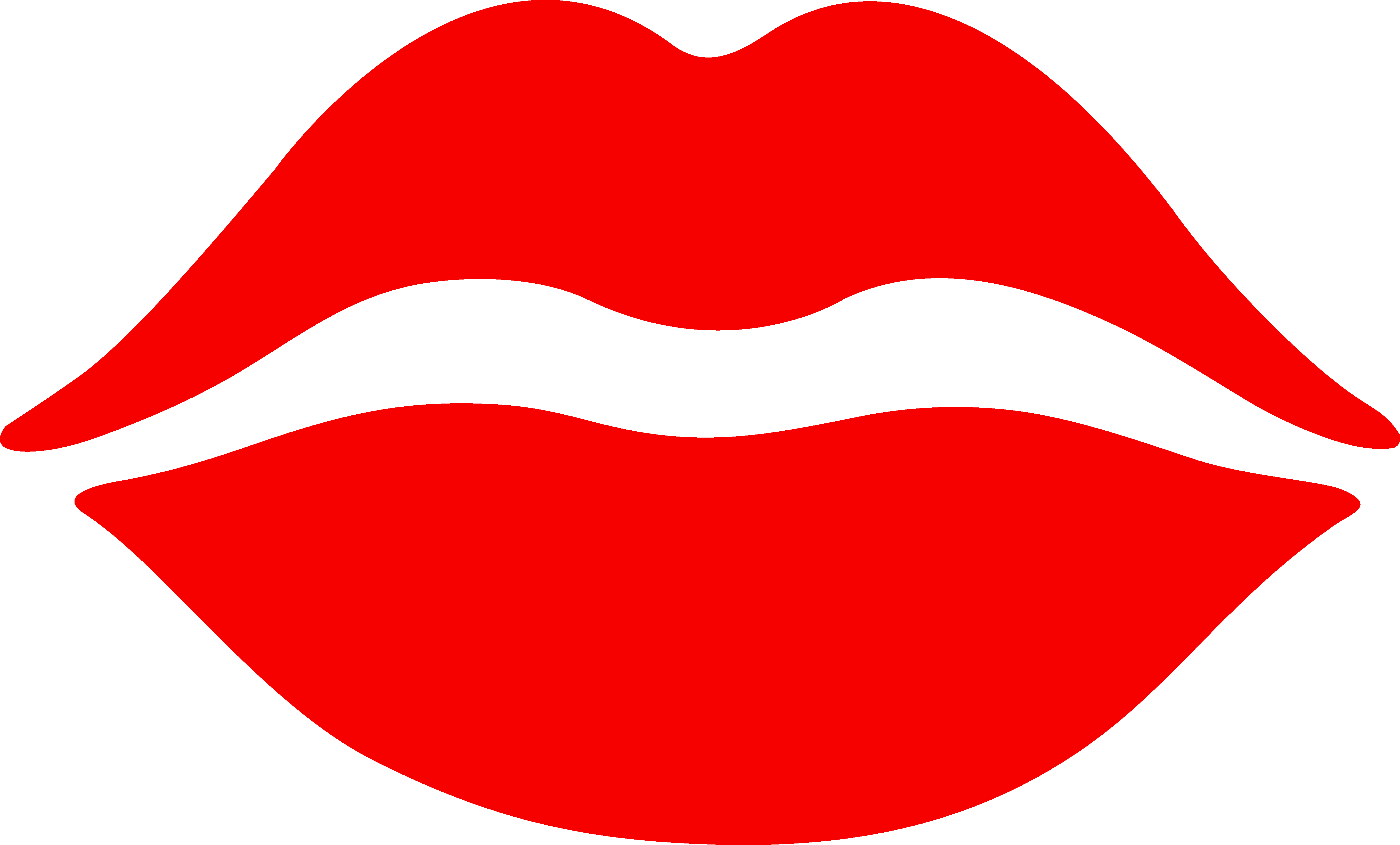 Simple red lips design. Kiss clipart glossy lip