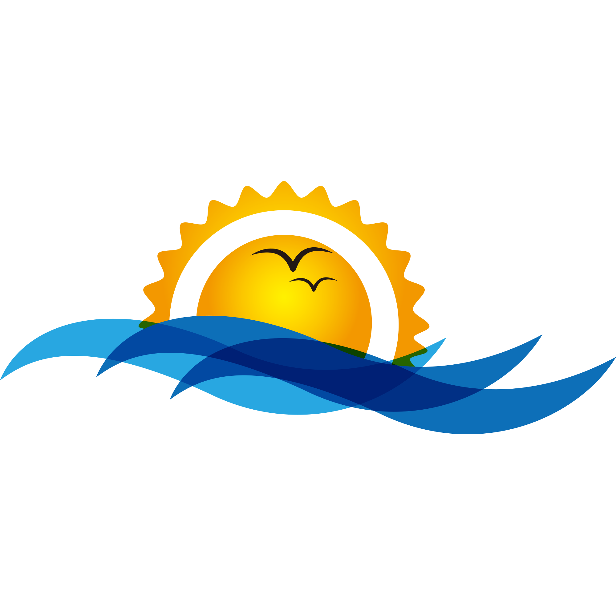 clipart wave sunset