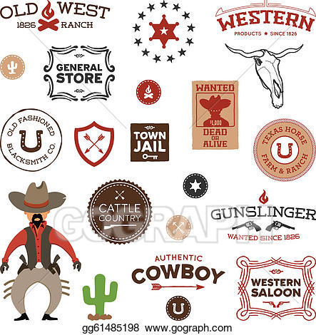 Vector art old eps. Clipart designs western