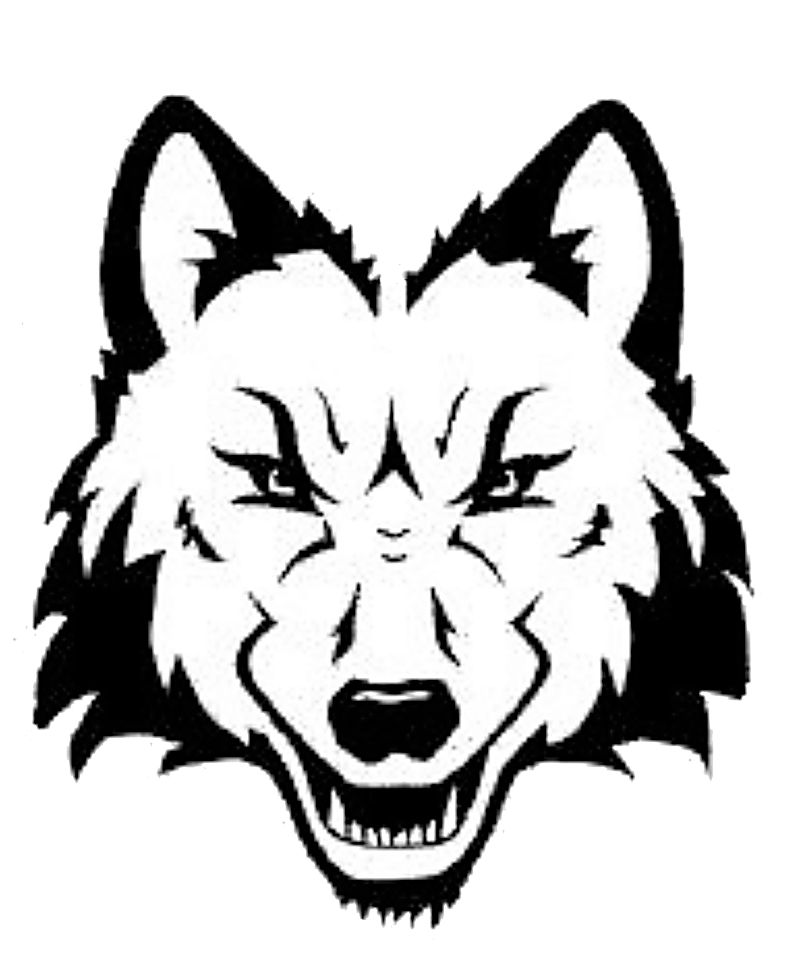 Wolf head line drawing. Wolves clipart growl