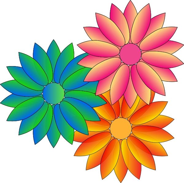 daisy clipart coloured flower