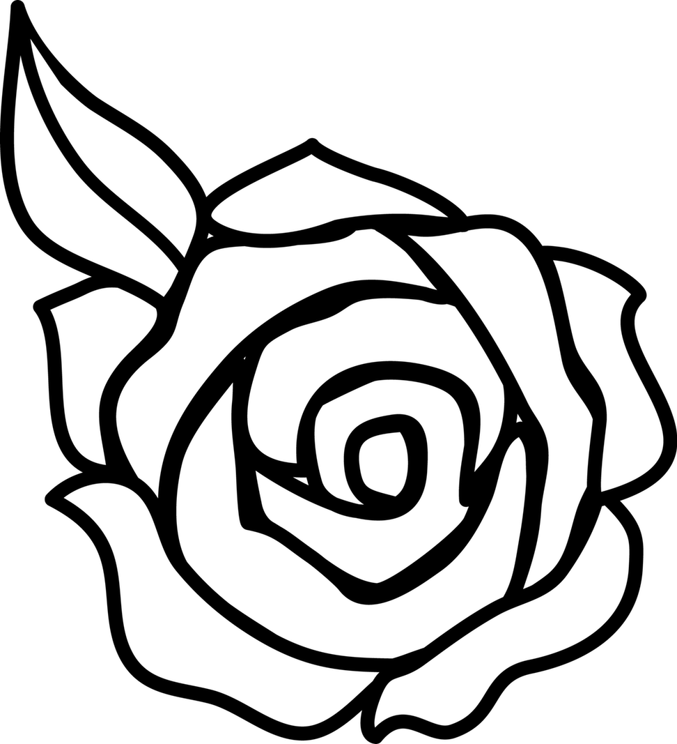 Clipart designs rose. Black and white design