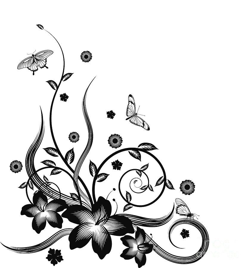floral clipart side
