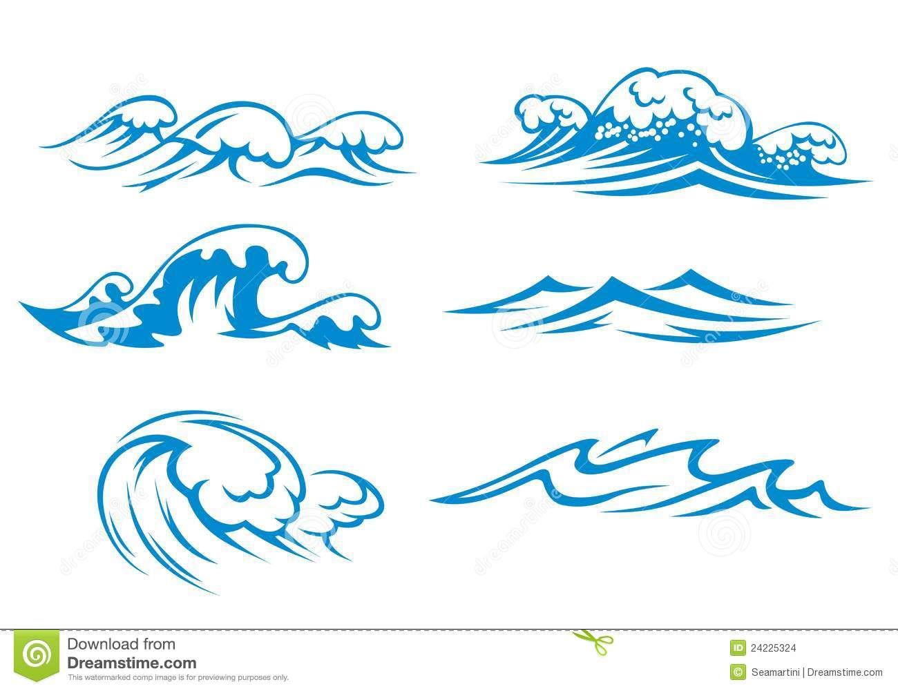 clipart waves drawn