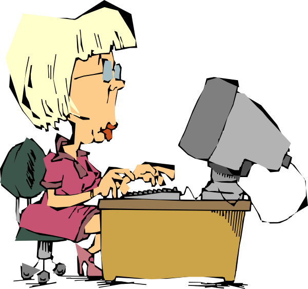 Free animated computer images. Working clipart working lady