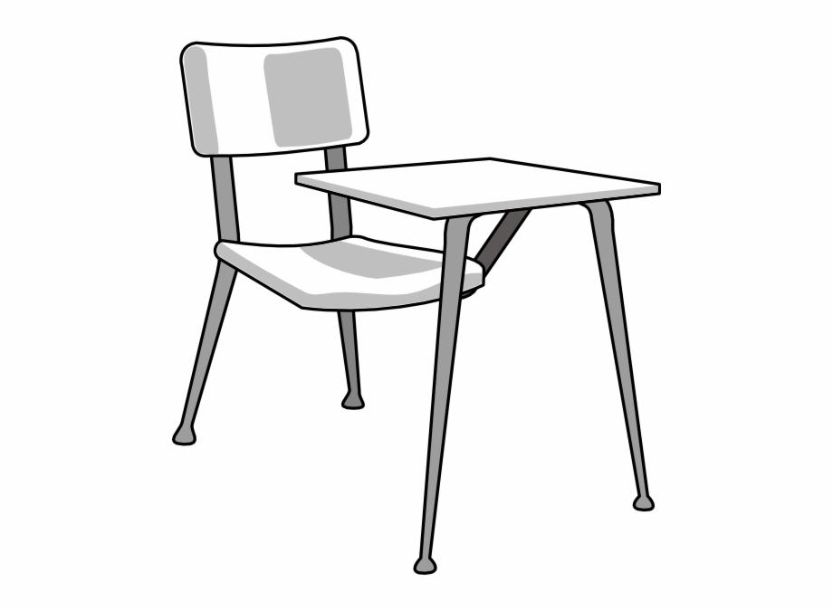 clipart desk attached chair