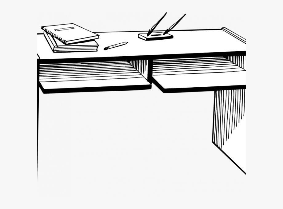 desk clipart black and white