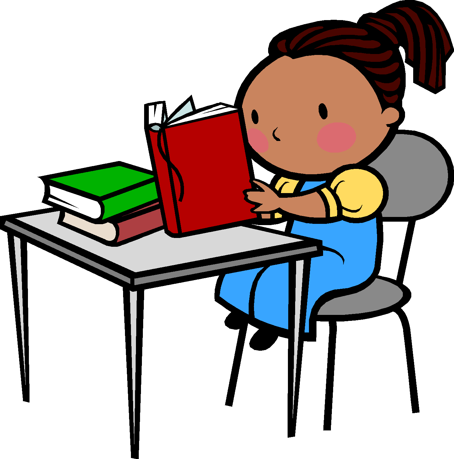 student clipart reading