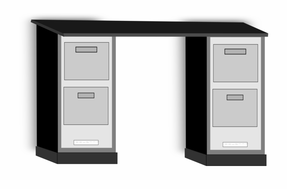 Table furniture office black. Clipart desk desk drawer