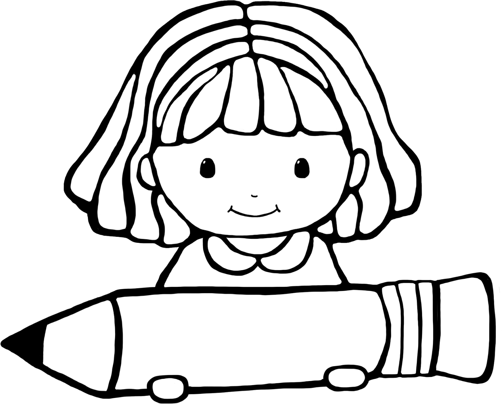 Toddler clipart black and white. Student drawing at getdrawings