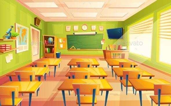 desk clipart empty kindergarten classroom