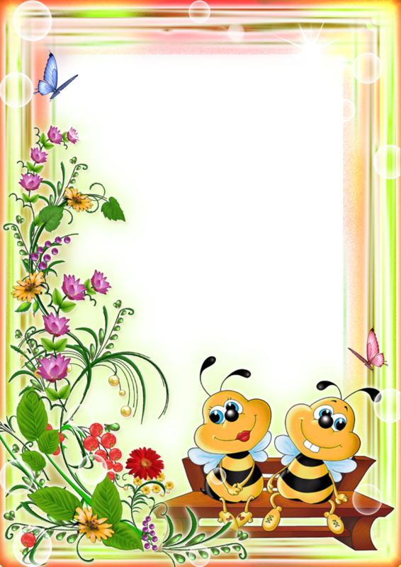 clipart frame bee