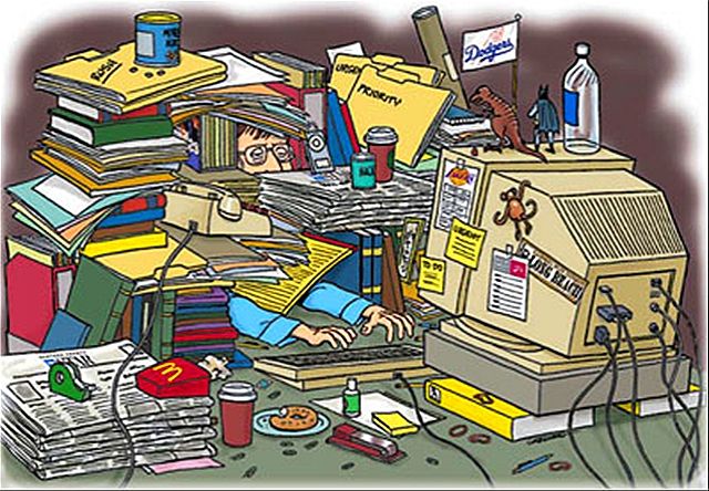 organized clipart untidy desk