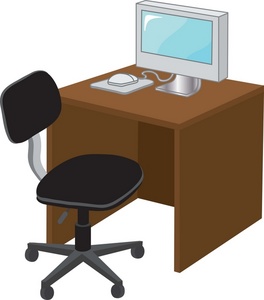 Desk clipart office desk. Collection computer clip art