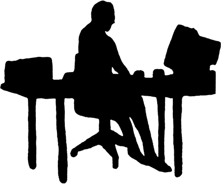 clipart desk silhouette