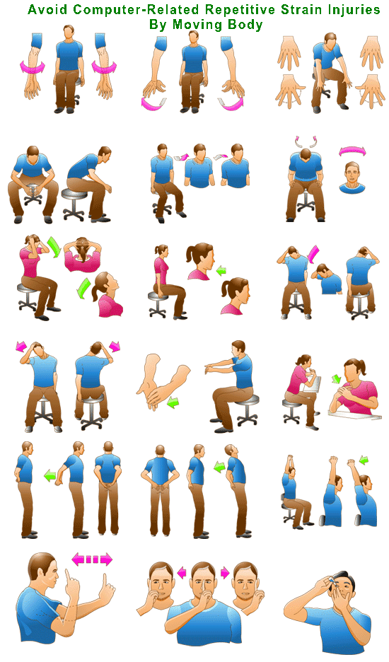 Exercise clipart morning exercise. Avoid computer related repetitive