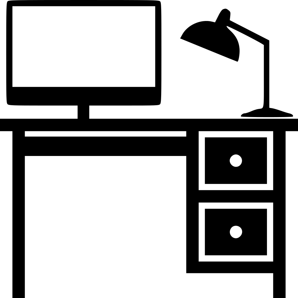 clipart desk table monitor