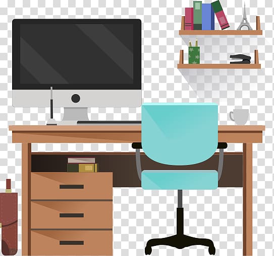 desk clipart table monitor