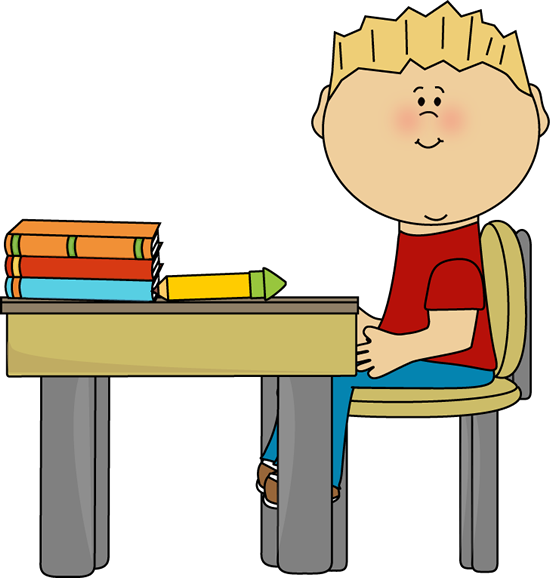 Little boy at free. Clipart desk vector school