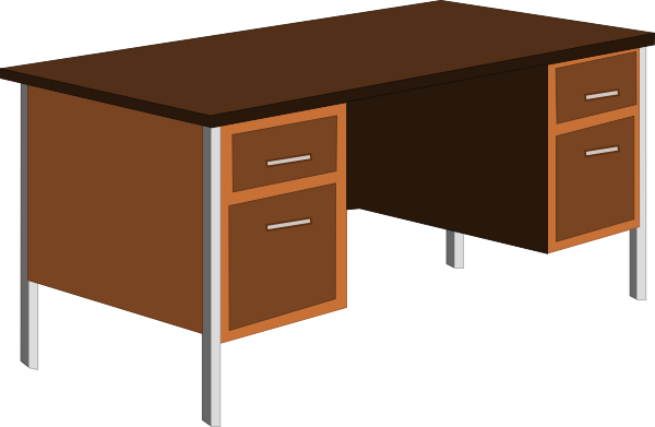 clipart desk wood desk