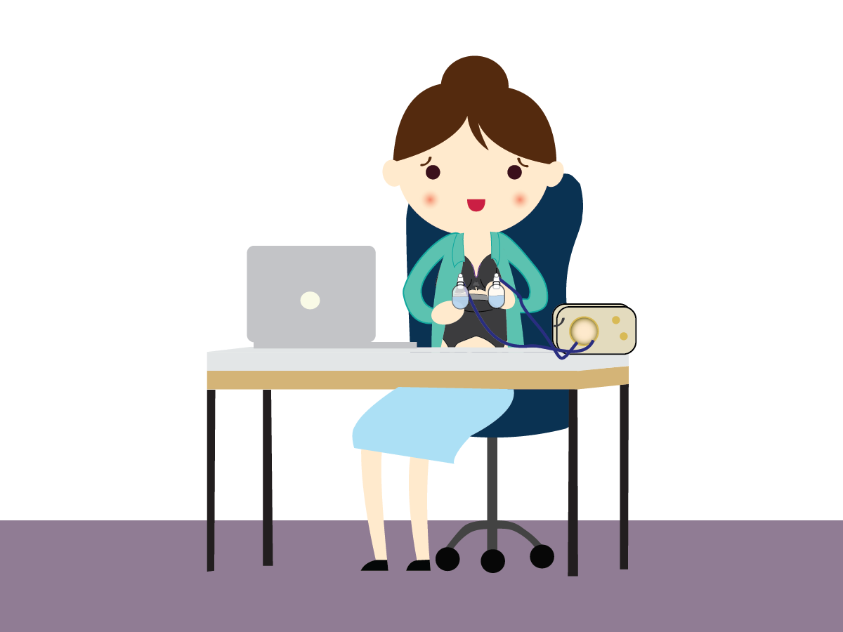 Clipart desk work alone. Breast pumping equipment should
