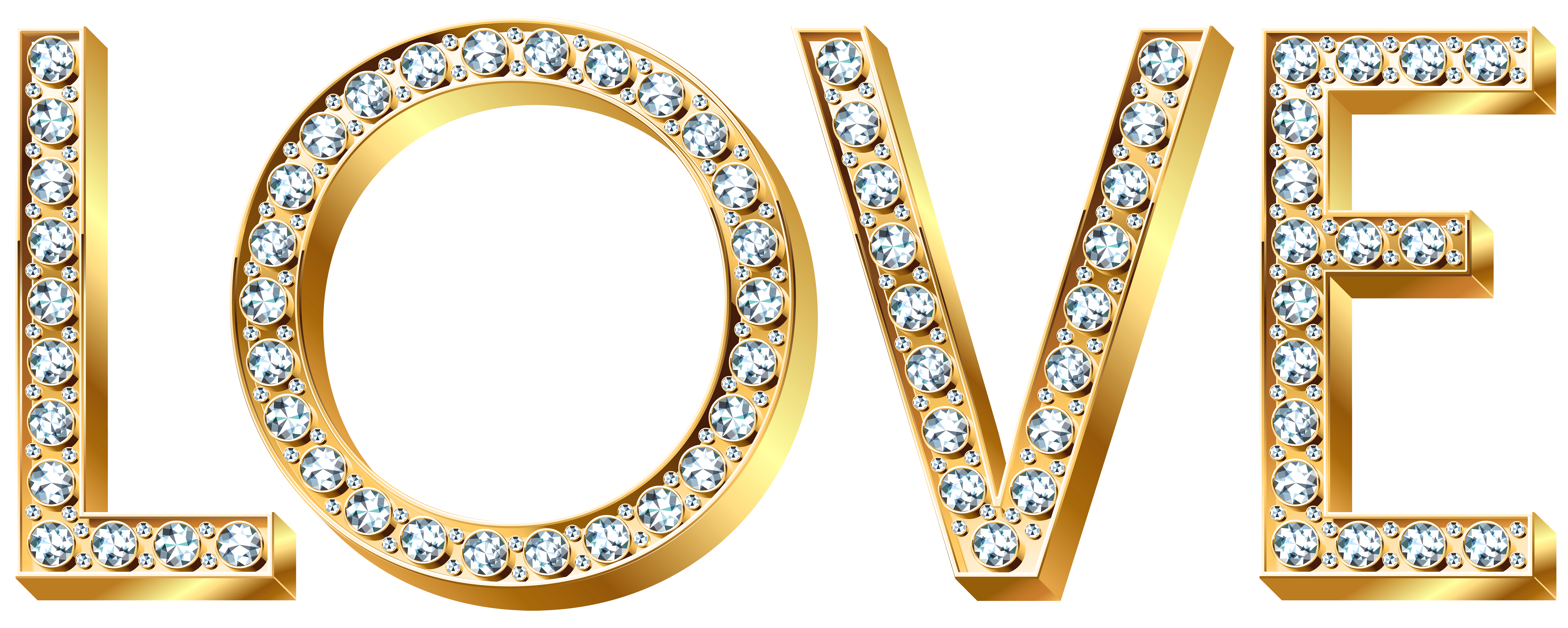 Gold love transparent png. Clipart diamond bling