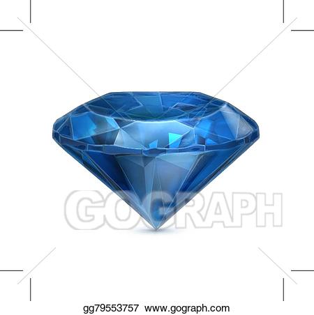 Clipart diamond blue sapphire. Eps illustration icon vector