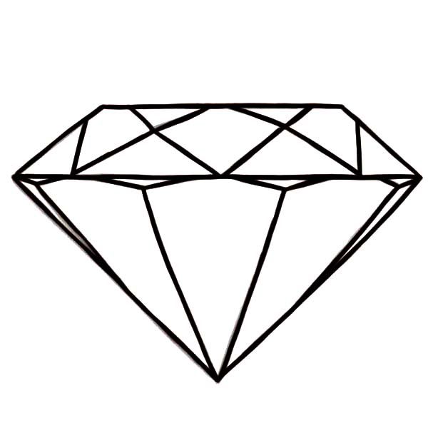 clipart diamond coloring page