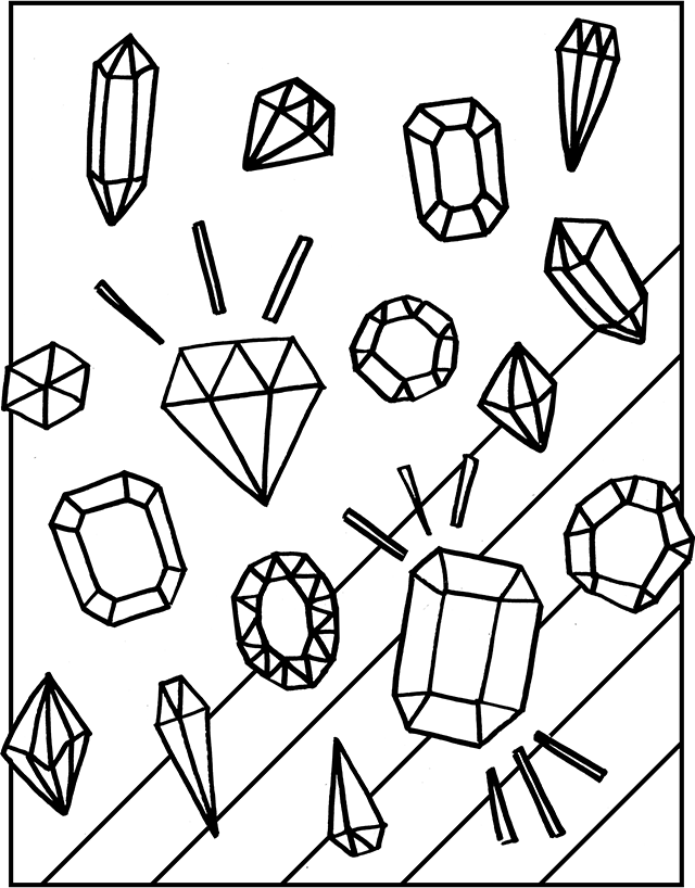 clipart diamond coloring page