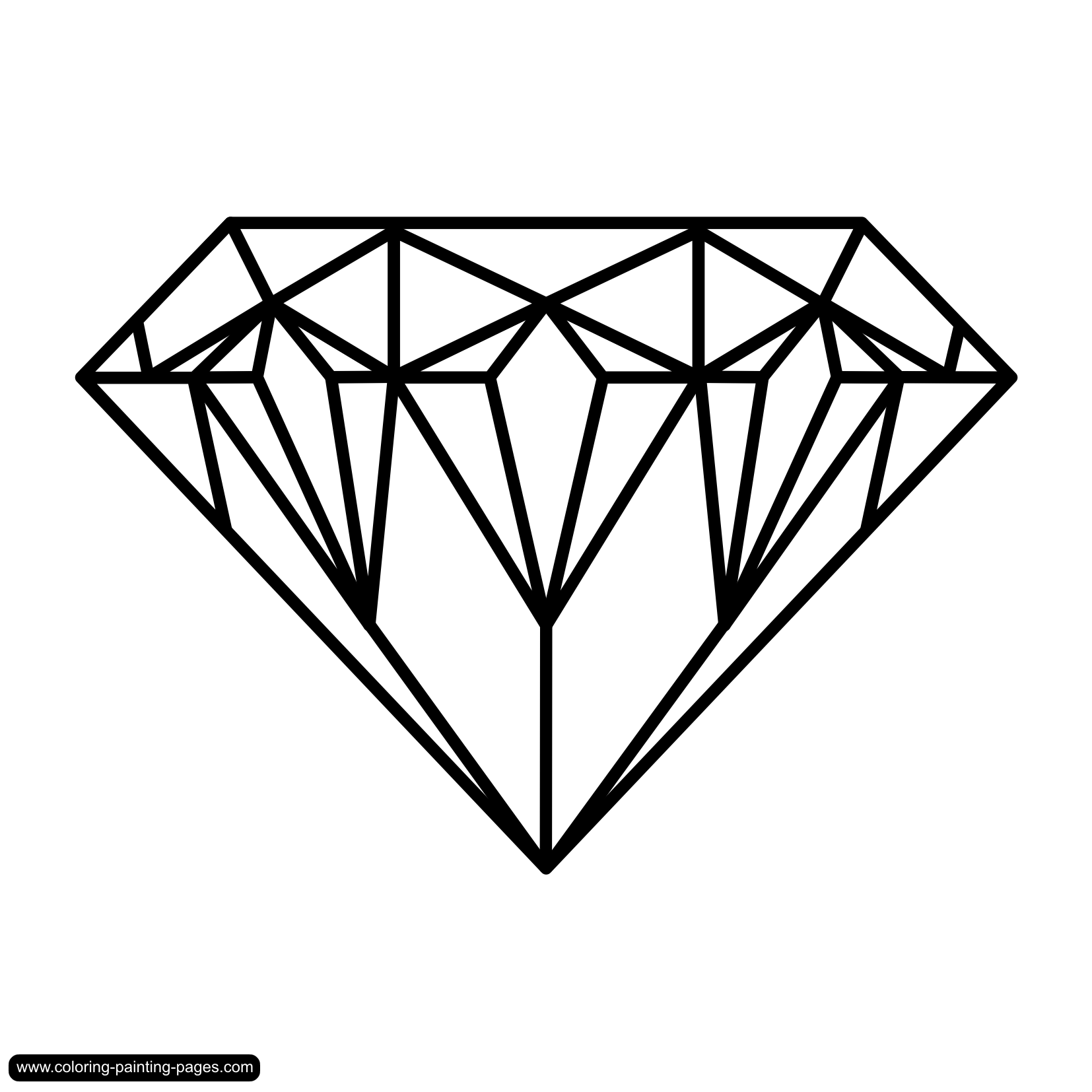 diamond clipart colouring page