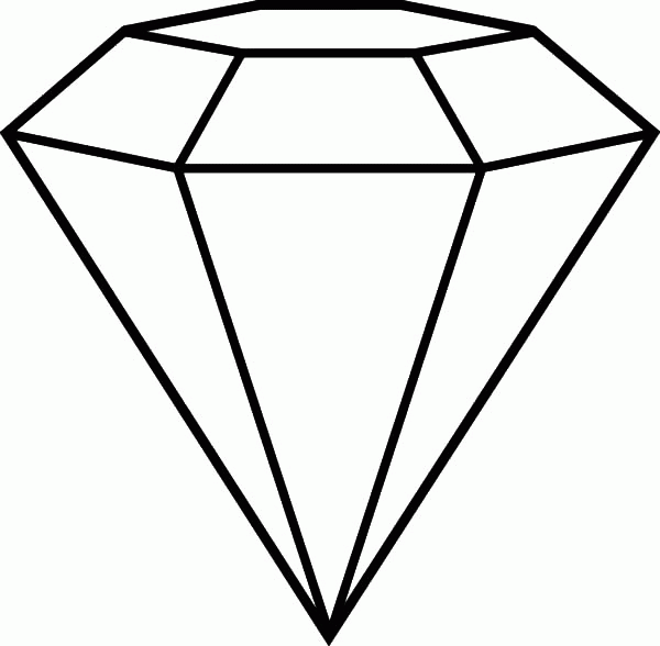 diamond clipart colouring page