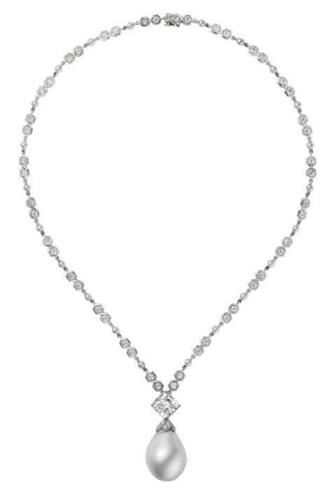 Diamond necklace with png. Pearl clipart clear background