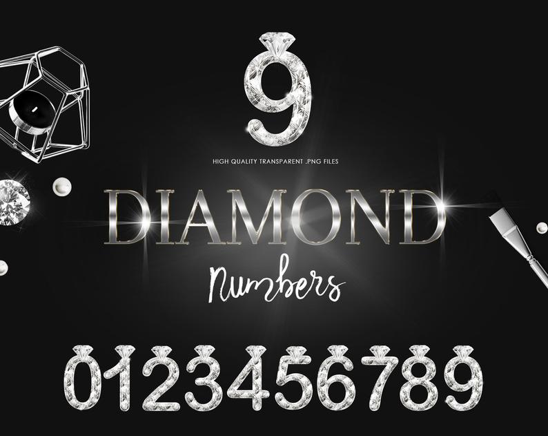 Clipart diamond number.  numbers png files