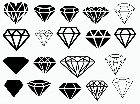 Diamond clipart silhouette. Svg cut files vinyl