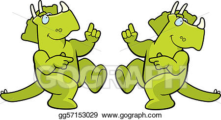 Clipart dinosaur dance. Eps vector dancing stock