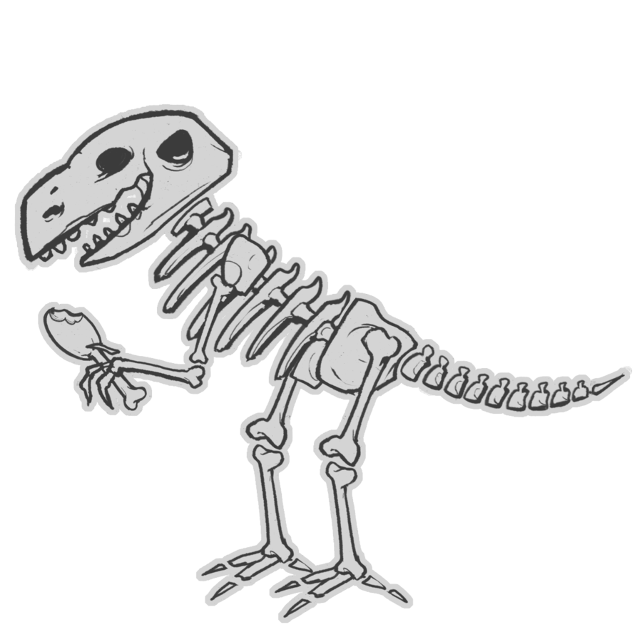 Dinosaur clipart simple. Skeleton by yobarte on