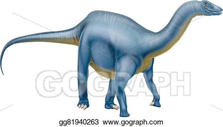 Clipart dinosaur diplodocus. Eps illustration vector 