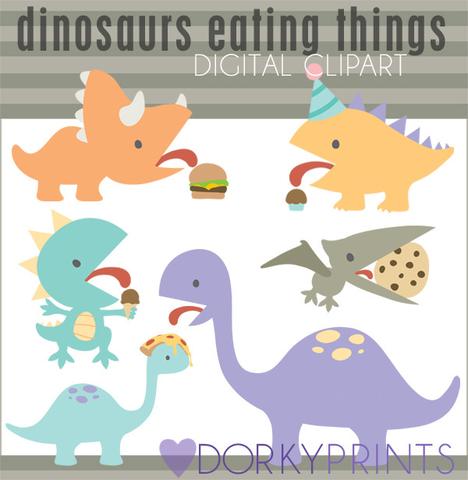 clipart dinosaur food