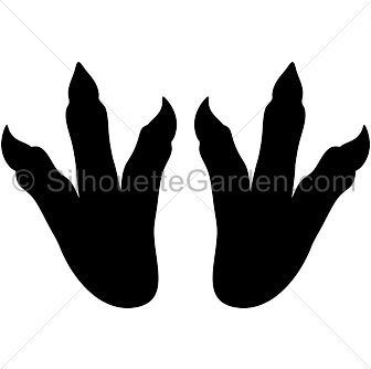 Footprint black . Clipart dinosaur foot