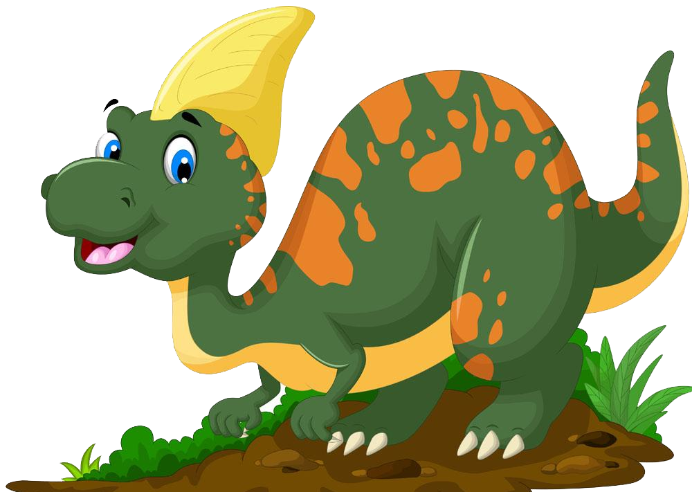 Tyrannosaurus triceratops reptile cartoon. Clipart dinosaur parasaurolophus