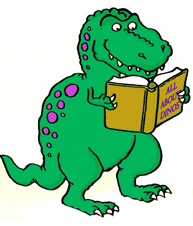 clipart dinosaur reading
