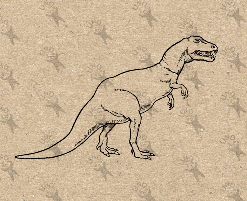 Image tyrannosaurus t rex. Dinosaur clipart vintage