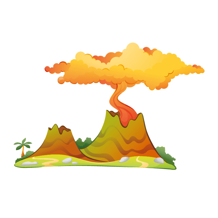 Dinosaurs clipart volcano. Wall decors for kids