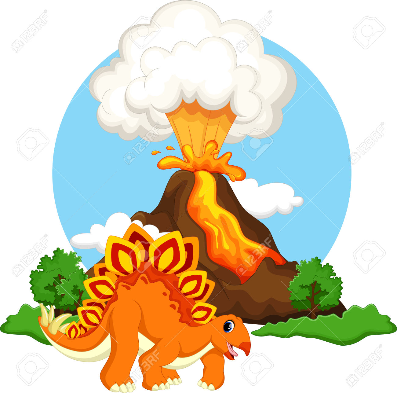 Dinosaurs clipart volcano. Images free download best