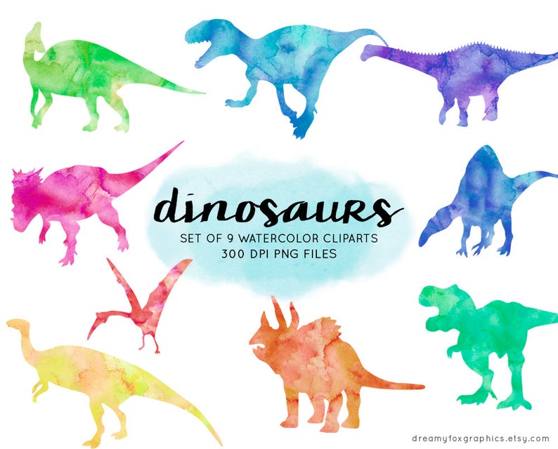 clipart dinosaur watercolor