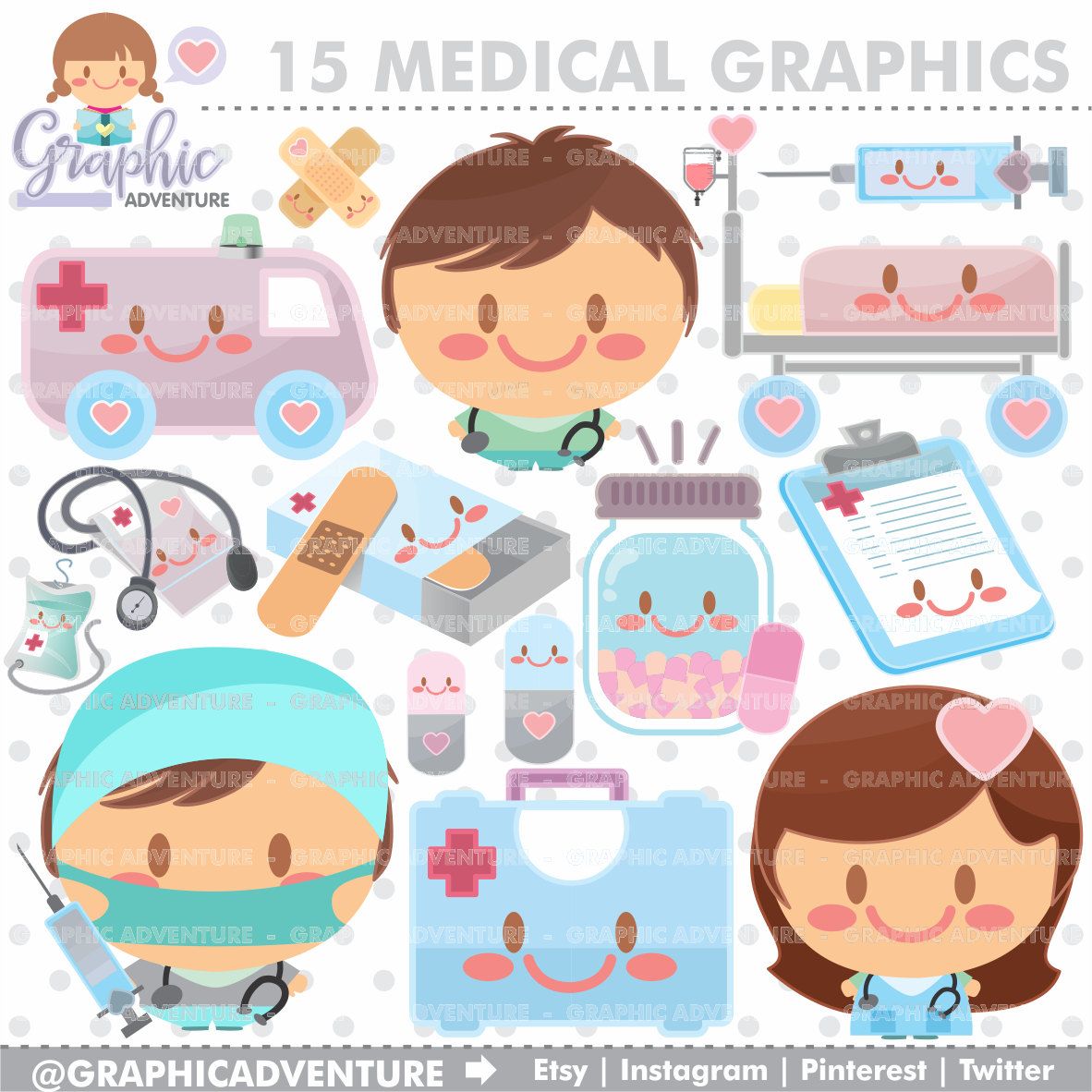 Medical clipart accessory. Graphics commercial use kawaii