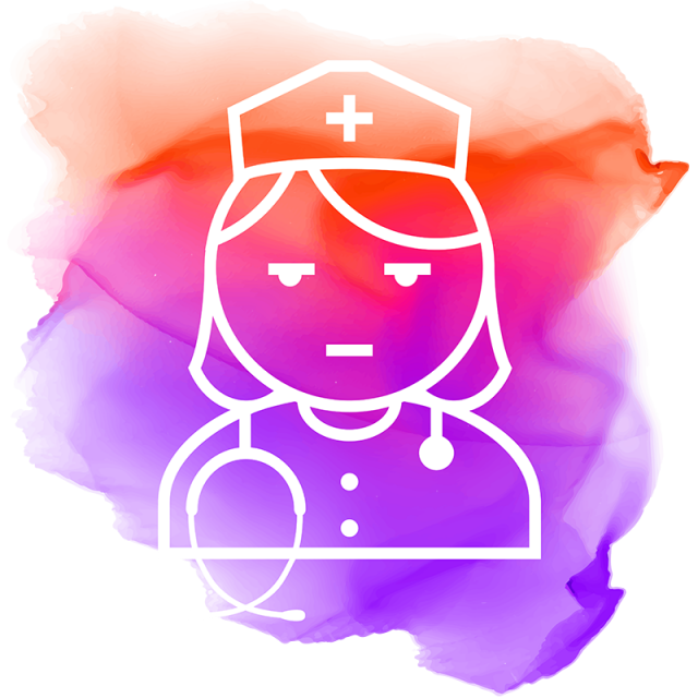 Doctor vector assistant banner. Nurse clipart icon